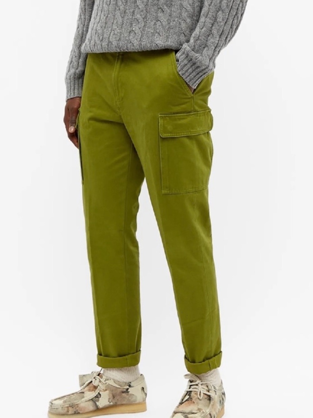 Aimé Leon Dore Slim Cargo Chino Pants Olive Chive Green Size S